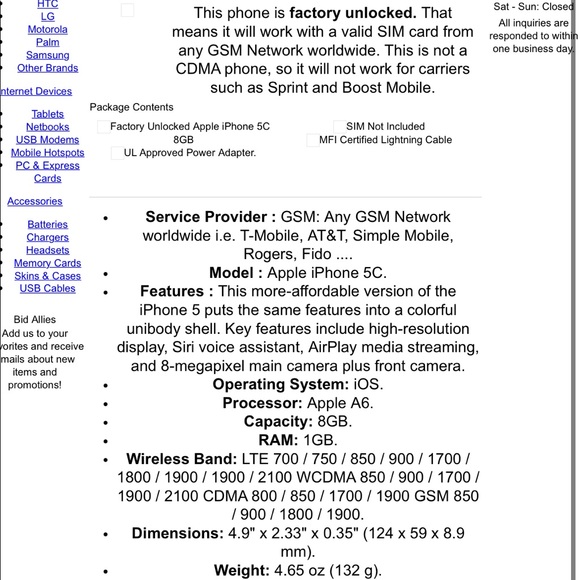 Unlocked Model A1498 IPhone 5 -works, just slow. - Picture 5 of 6